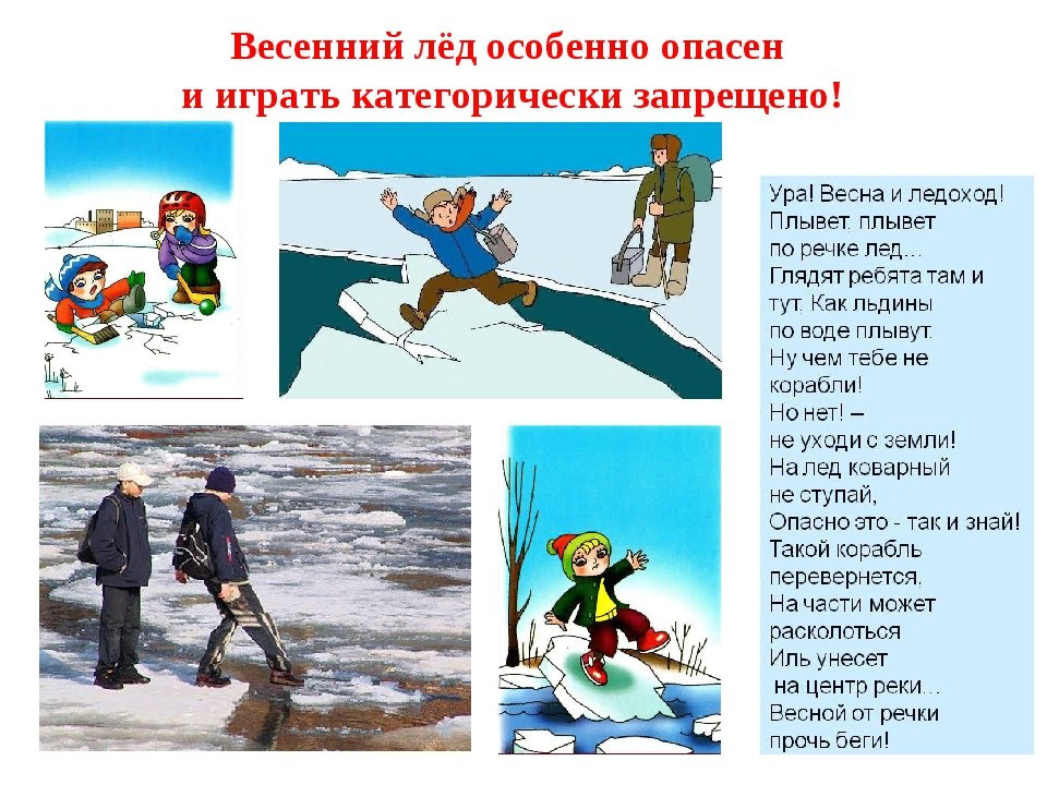 Выход на лёд запрещён! Детям находиться вблизи водных объектов только под присмотром родителей. Берегите себя и детей!.
